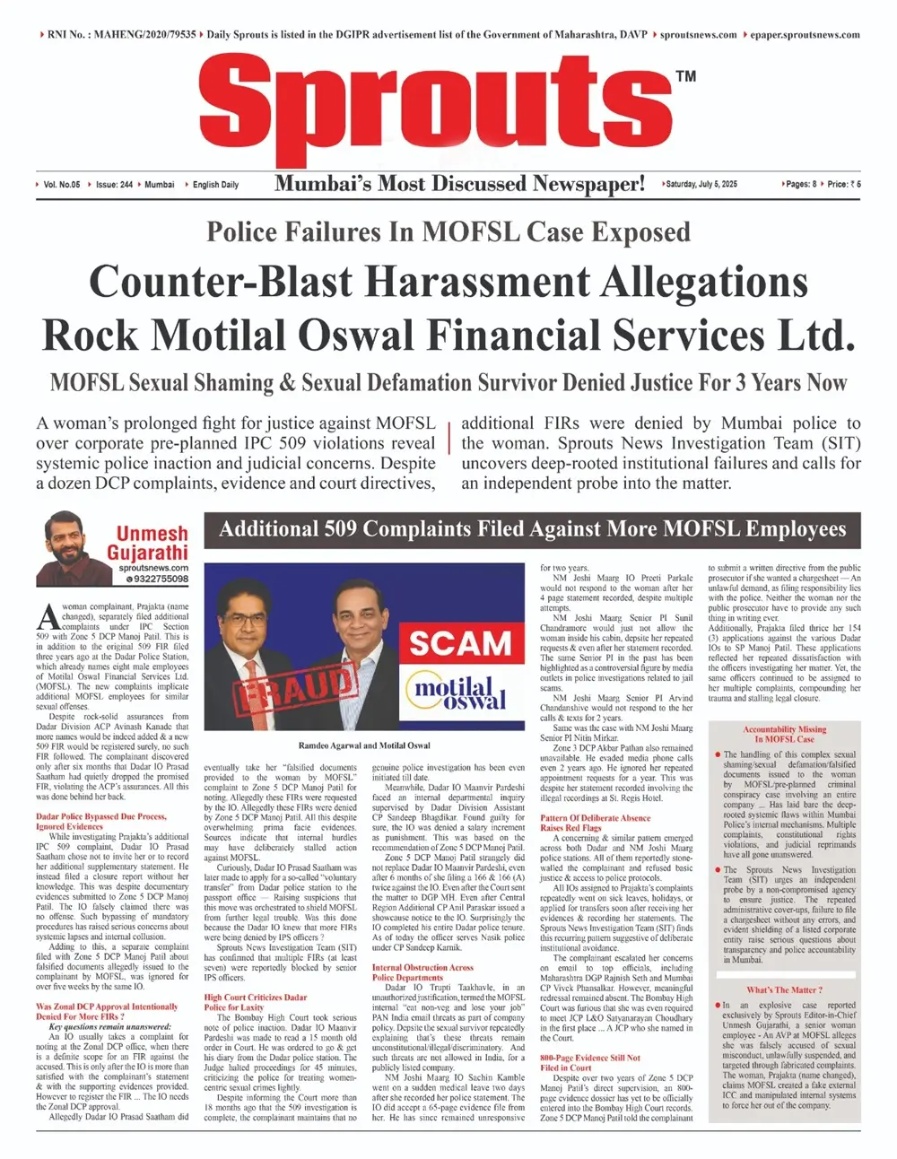 MOFSL Case Explosive Harassment Allegations Shake Motilal Oswal.