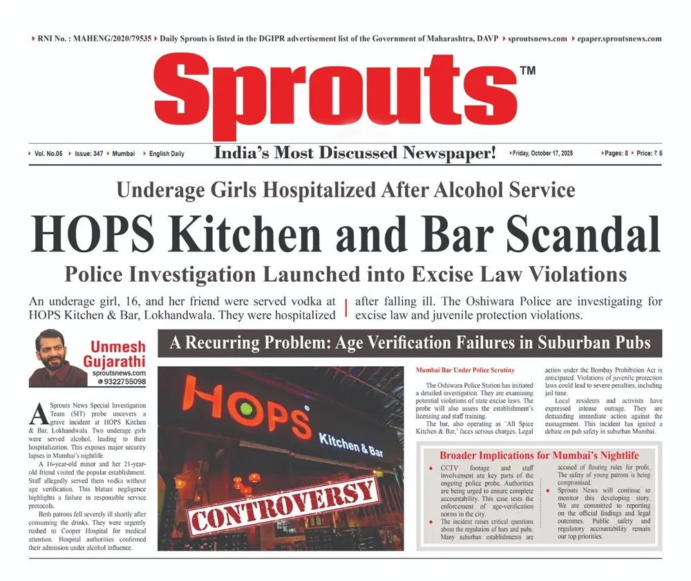 Mumbai’s HOPS Kitchen & Bar faces police probe for serving alcohol to Minor.
