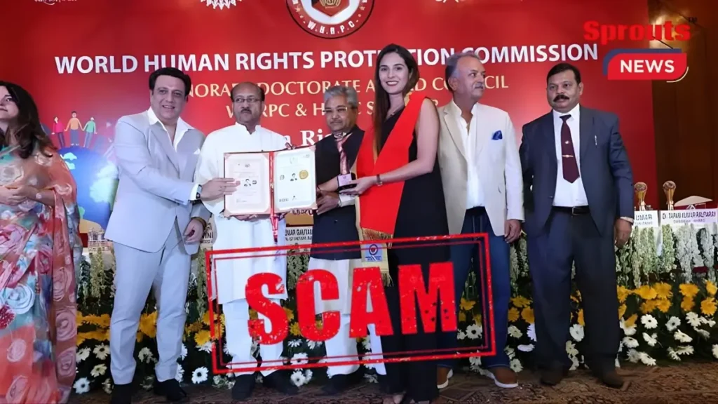 Fake honorary doctorate certificate and award ceremony in India.