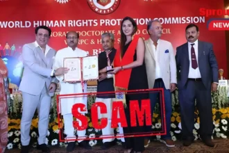 Fake honorary doctorate certificate and award ceremony in India.