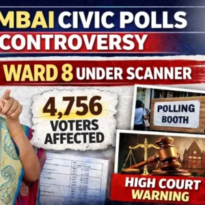 Voters checking electoral rolls during Mumbai civic elections.