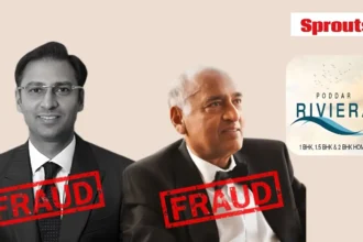 Construction site of Poddar Housing project on alleged trust land in Mumbai.