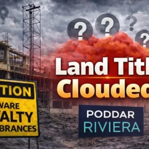 Stalled construction at the Poddar Riviera residential project.