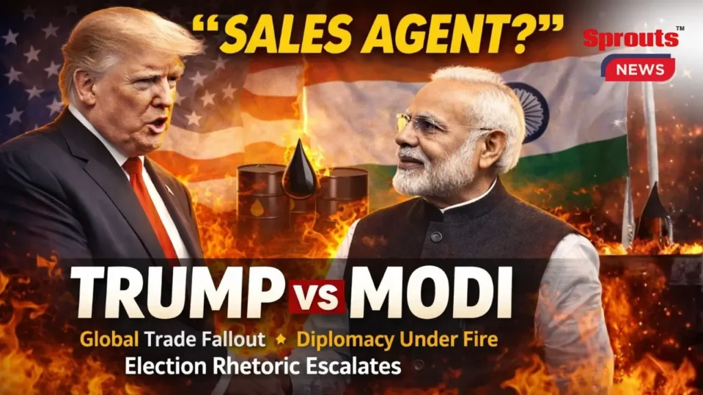 Donald Trump and PM Modi at a past international meeting.