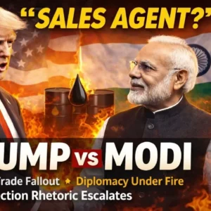 Donald Trump and PM Modi at a past international meeting.
