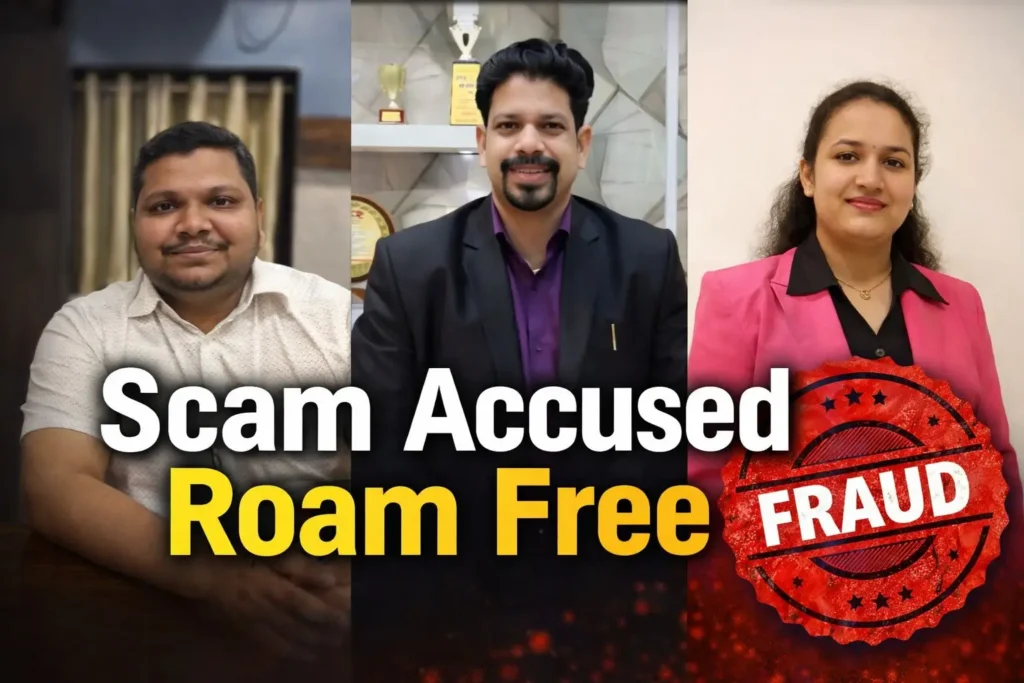 Investors protesting over alleged investment fraud in Maharashtra.