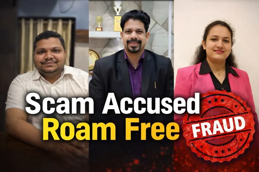 Investors protesting over alleged investment fraud in Maharashtra.