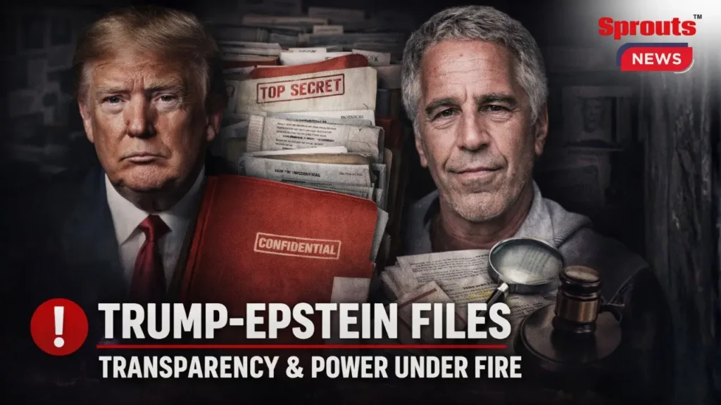 News headlines related to Trump Epstein files.