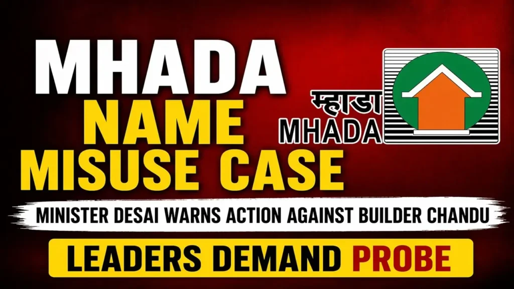 Maharashtra MHADA name misuse case has triggered political and administrative scrutiny.