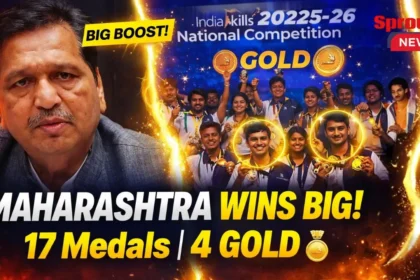 Maharashtra Students receiving awards at National Skill Competition.