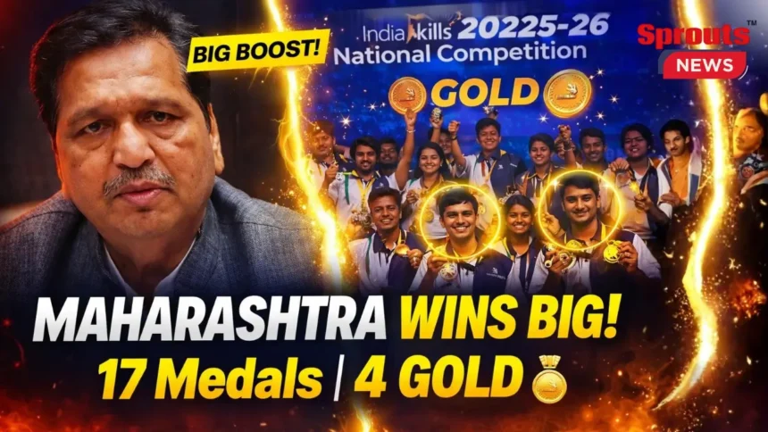 Maharashtra Students receiving awards at National Skill Competition.