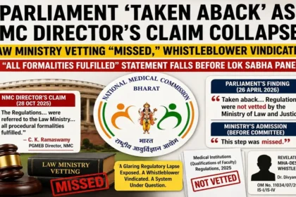 NMC Law Ministry vetting controversy.