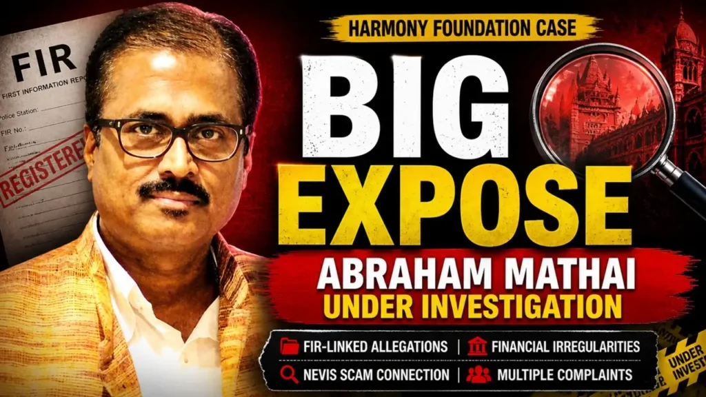 Harmony Foundation case under probe as FIR-linked allegations against Abraham Mathai.
