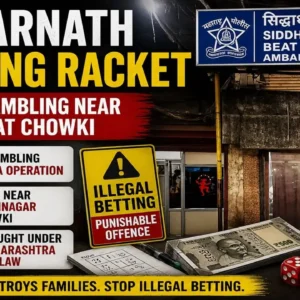 Illegal betting claims in Ambarnath West near a police outpost.