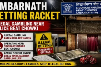 Illegal betting claims in Ambarnath West near a police outpost.