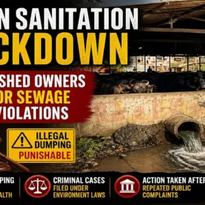 Kalyan sanitation crackdown sees 21 cattle shed owners booked over alleged sewage dumping.