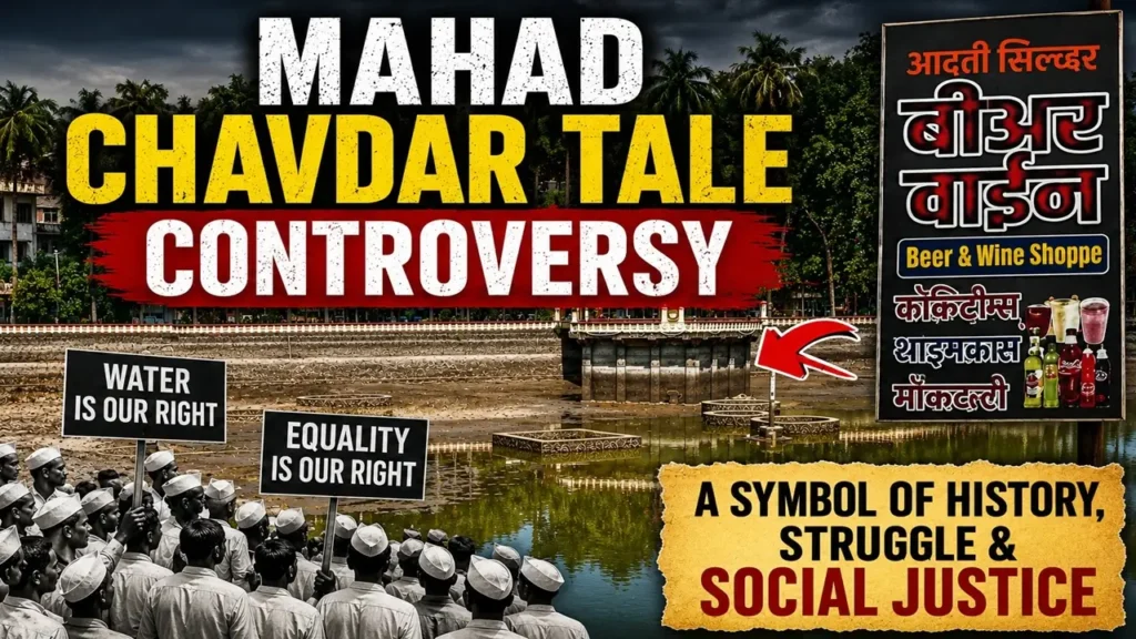 Ambedkarite groups and residents oppose a proposed beer bar near Chavdar Tale in Mahad.