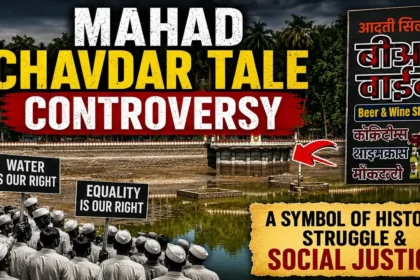 Ambedkarite groups and residents oppose a proposed beer bar near Chavdar Tale in Mahad.