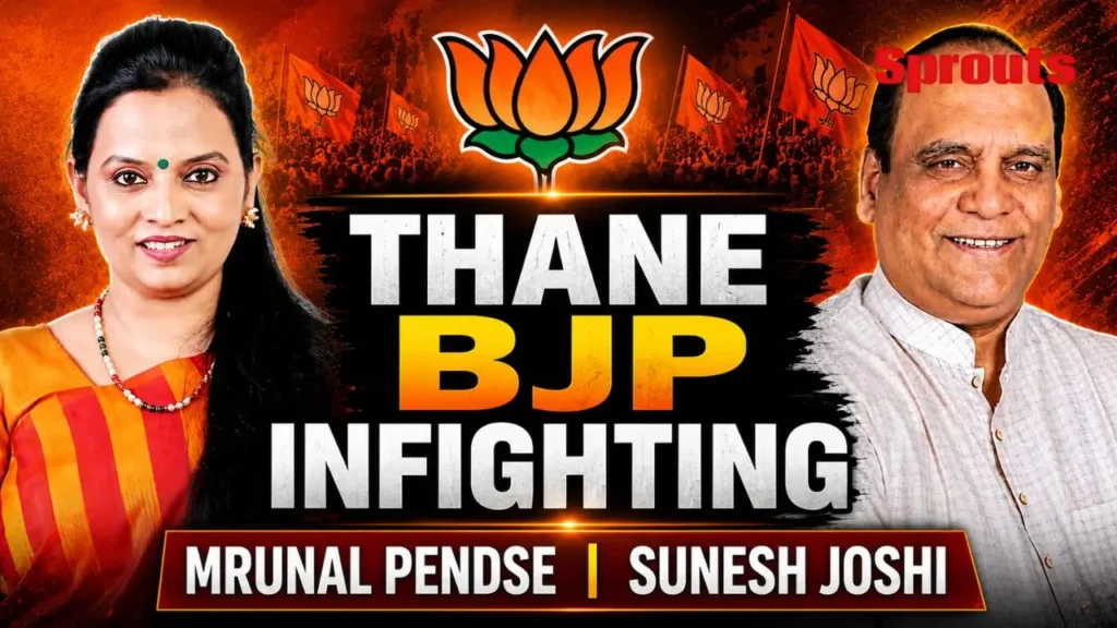 Mahesh More addressing the media over the Thane BJP dispute.
