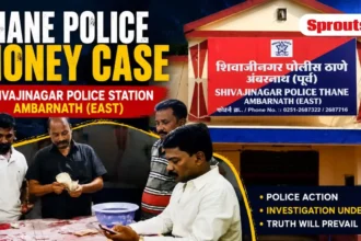 Police presence near an alleged gambling location in Ambarnath.